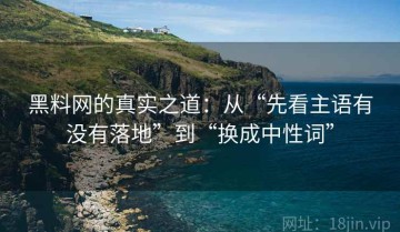 黑料网的真实之道：从“先看主语有没有落地”到“换成中性词”