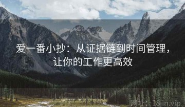 爱一番小抄：从证据链到时间管理，让你的工作更高效