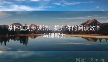 茶杯狐两步读法：提升你的阅读效率与理解力