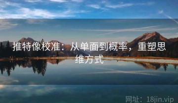 推特像校准：从单面到概率，重塑思维方式