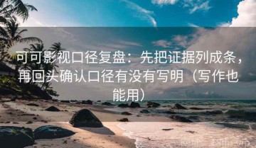 可可影视口径复盘：先把证据列成条，再回头确认口径有没有写明（写作也能用）