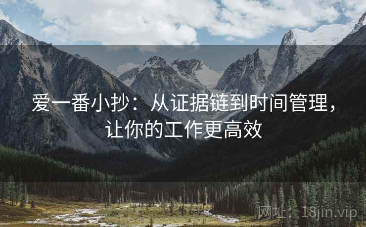 爱一番小抄:从证据链到时间管理,让你的工作更高效 爱一番小抄:从证据链到时间管理,让你的工作更高效