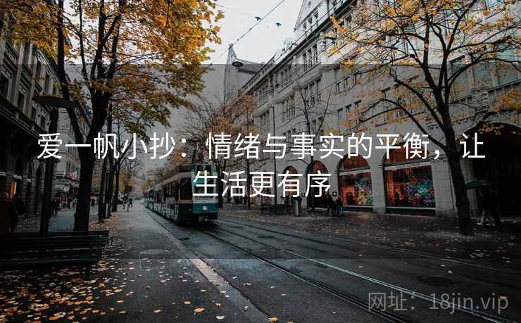 爱一帆小抄：情绪与事实的平衡，让生活更有序